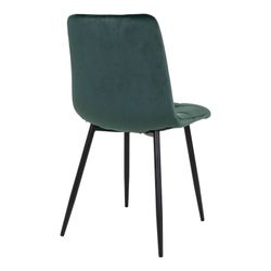Velvet dining chair in green, 55 x 44 x 86 cm | Middelfart