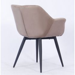 Fabio Dining Chair in Taupe/Black Velvet and Metal, 66'5x62x83 cm