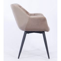Fabio Dining Chair in Taupe/Black Velvet and Metal, 66'5x62x83 cm