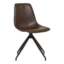 Sedia da pranzo girevole in ecopelle marrone scuro, 54 x 48 x 86 cm | Monaco