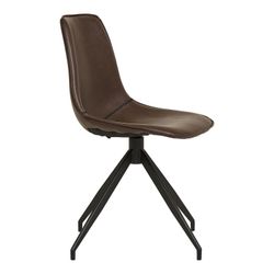 Sedia da pranzo girevole in ecopelle marrone scuro, 54 x 48 x 86 cm | Monaco