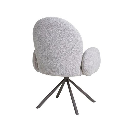 Bouclé fabric swivel dining chair in sand, 69 x 65 x 91.5 cm | Lana