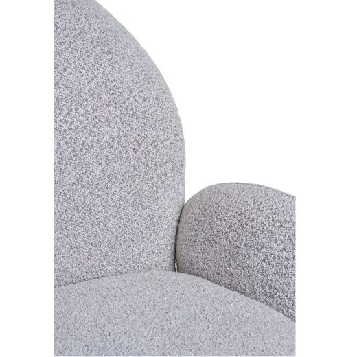 Bouclé fabric swivel dining chair in sand, 69 x 65 x 91.5 cm | Lana