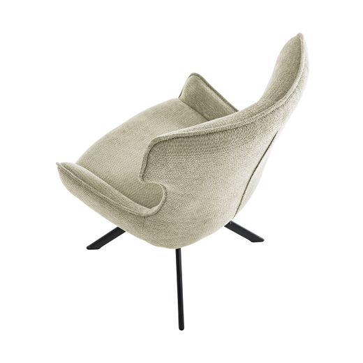 Silla de comedor giratoria de tejido en beige, 60 x 61 x 88 cm | Robert