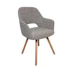 Silla de comedor giratoria de tejido en gris, 60 x 55 x 87,5 cm | Rimor