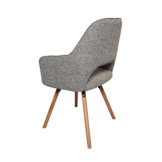 Silla de comedor giratoria de tejido en gris, 60 x 55 x 87,5 cm | Rimor