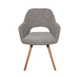 Silla de comedor giratoria de tejido en gris, 60 x 55 x 87,5 cm | Rimor
