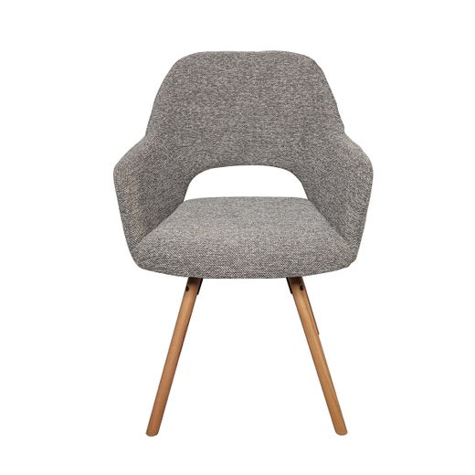 Silla de comedor giratoria de tejido en gris, 60 x 55 x 87,5 cm | Rimor