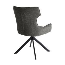 Silla de comedor giratoria de tejido en gris, 60 x 61 x 88 cm | Robert