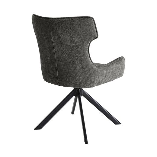 Silla de comedor giratoria de tejido en gris, 60 x 61 x 88 cm | Robert