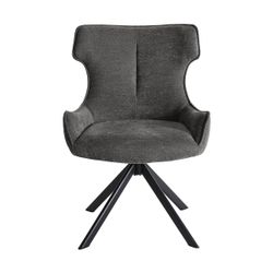 Silla de comedor giratoria de tejido en gris, 60 x 61 x 88 cm | Robert