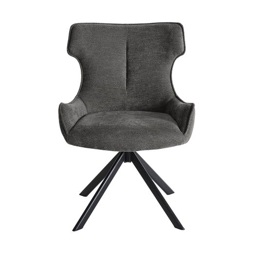 Silla de comedor giratoria de tejido en gris, 60 x 61 x 88 cm | Robert