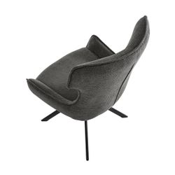 Silla de comedor giratoria de tejido en gris, 60 x 61 x 88 cm | Robert