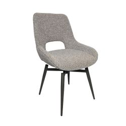 Silla de comedor giratoria de tejido en gris, 61 x 54,5 x 88,5 cm | Dara