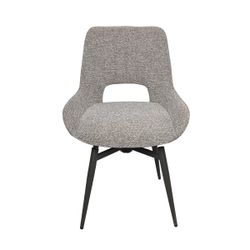 Silla de comedor giratoria de tejido en gris, 61 x 54,5 x 88,5 cm | Dara