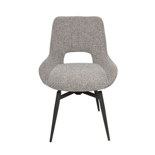 Silla de comedor giratoria de tejido en gris, 61 x 54,5 x 88,5 cm | Dara