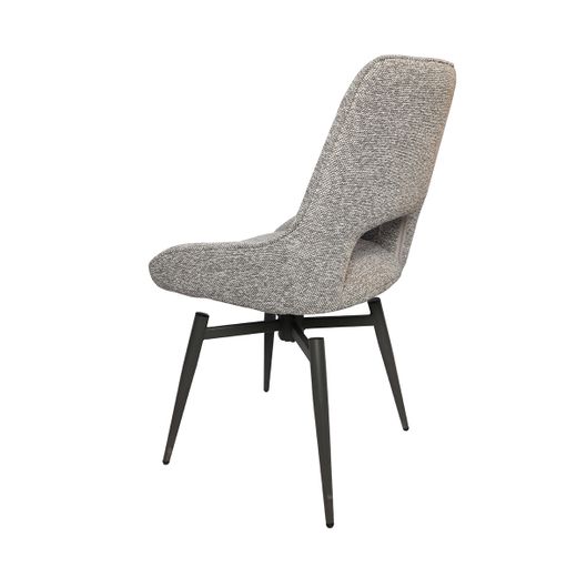 Silla de comedor giratoria de tejido en gris, 61 x 54,5 x 88,5 cm | Dara