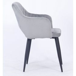 Honorio spisestuestol i grå/sort fløjl og metal, 55x59x81 cm