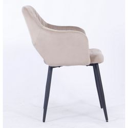 Honorio fløjl og taupe/sort metal spisestuestol, 55x59x81 cm