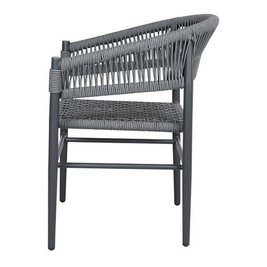 Gray Metal and Synthetic Rope Chair, 58x57x78cm