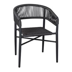 Gray Metal and Synthetic Rope Chair, 58x57x78cm