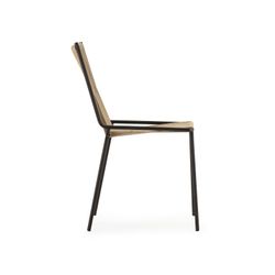Cream-colored rope and metal chair, 55 x 57 x 82 cm | Emily