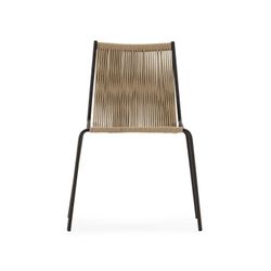 Cream-colored rope and metal chair, 55 x 57 x 82 cm | Emily