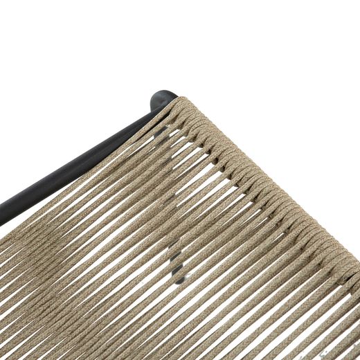 Cream-colored rope and metal chair, 55 x 57 x 82 cm | Emily