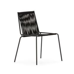 Rope and metal chair in black, 55 x 57 x 82 cm | Emily