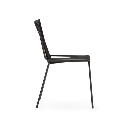 Rope and metal chair in black, 55 x 57 x 82 cm | Emily