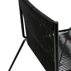 Rope and metal chair in black, 55 x 57 x 82 cm | Emily