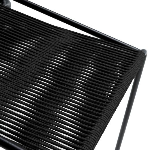 Rope and metal chair in black, 55 x 57 x 82 cm | Emily