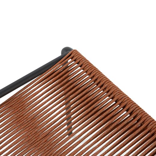 Krzesło z liny i metalu w kolorze terakoty, 55 x 57 x 82 cm | Emily