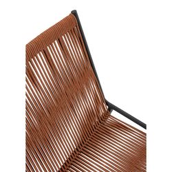 Krzesło z liny i metalu w kolorze terakoty, 55 x 57 x 82 cm | Emily