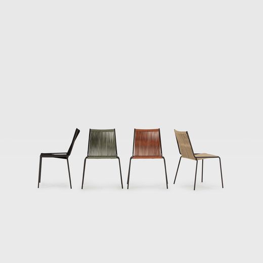 Rope and metal chair in mint green, 55 x 57 x 82 cm | Emily