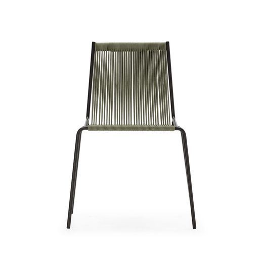 Rope and metal chair in mint green, 55 x 57 x 82 cm | Emily