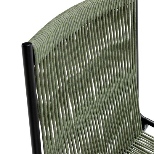 Rope and metal chair in mint green, 55 x 57 x 82 cm | Emily