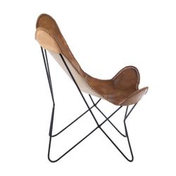 Cognac leather chair, 73x65x90 cm