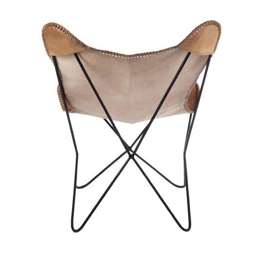 Cognac leather chair, 73x65x90 cm