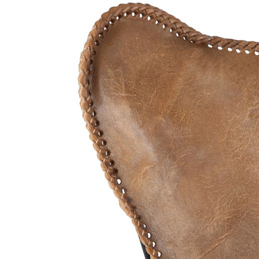 Cognac leather chair, 73x65x90 cm