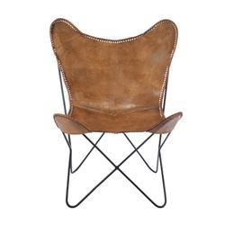 Cognac leather chair, 73x65x90 cm