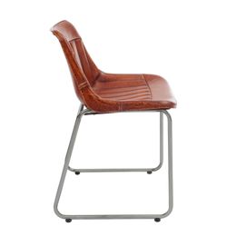 Brun skinnstol, 46x52x77 cm