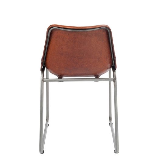 Brun skinnstol, 46x52x77 cm