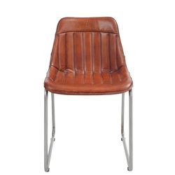 Brun skinnstol, 46x52x77 cm