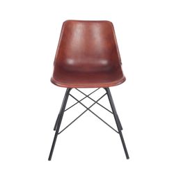 Brun skinnstol, 51x51x79 cm