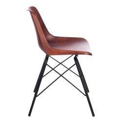 Brun skinnstol, 51x51x79 cm