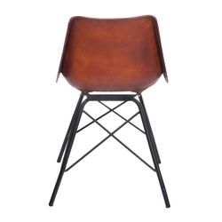 Brun skinnstol, 51x51x79 cm