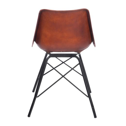 Brun skinnstol, 51x51x79 cm