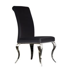 Barroque Black Eco-Leather and Rostless Steel Stol, 48x67x103cm