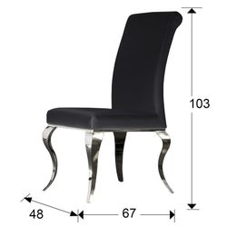 Barroque Black Eco-Leather and Rostless Steel Stol, 48x67x103cm